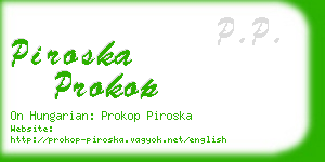 piroska prokop business card